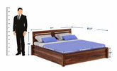 Due Solid Sheesham Wood Bed With Box Storage (King Size, Natural Finish)